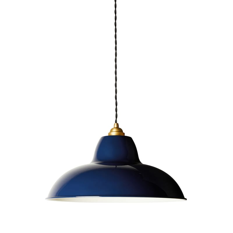 Illuminazione - Lampadari - Sospensione Original 1227 Midi Wide metallo blu / Ø 40 x H 19 cm - Anglepoise - Inchiostro blu - Acciaio