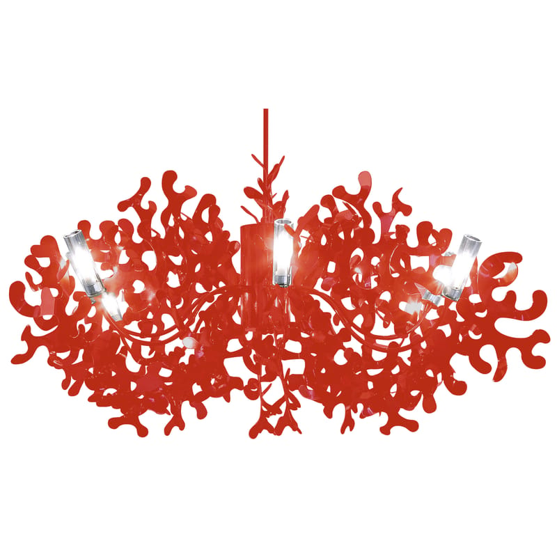 Luminaire - Suspensions - Suspension Coral métal rouge Ø 105 cm - Lumen Center Italia - Rouge - Métal laqué