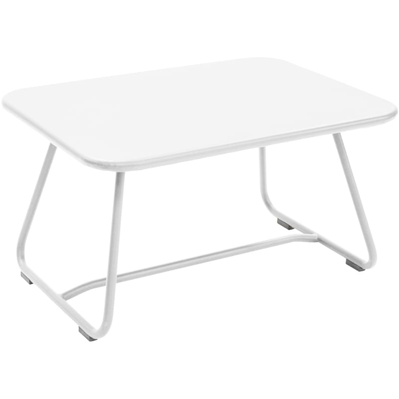 Mobilier - Tables basses - Table basse Sixties métal blanc / 76 x 55 cm - Fermob - Blanc - Acier laqué