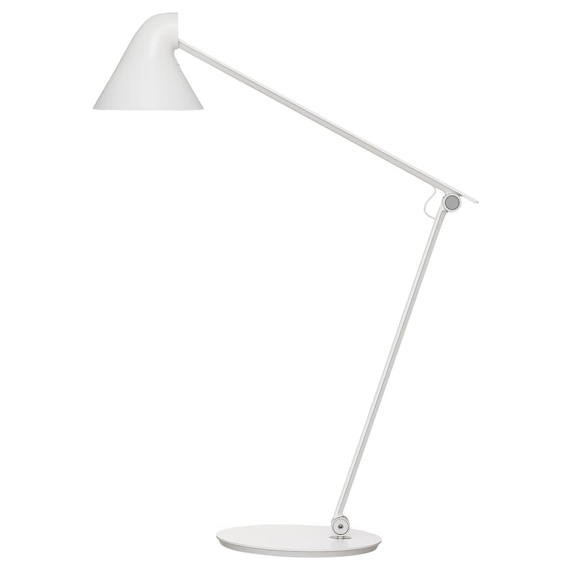 Lighting - Table Lamps - NJP Table lamp metal white LED - Louis Poulsen - White - Very warm light 2700K - Aluminium, Steel