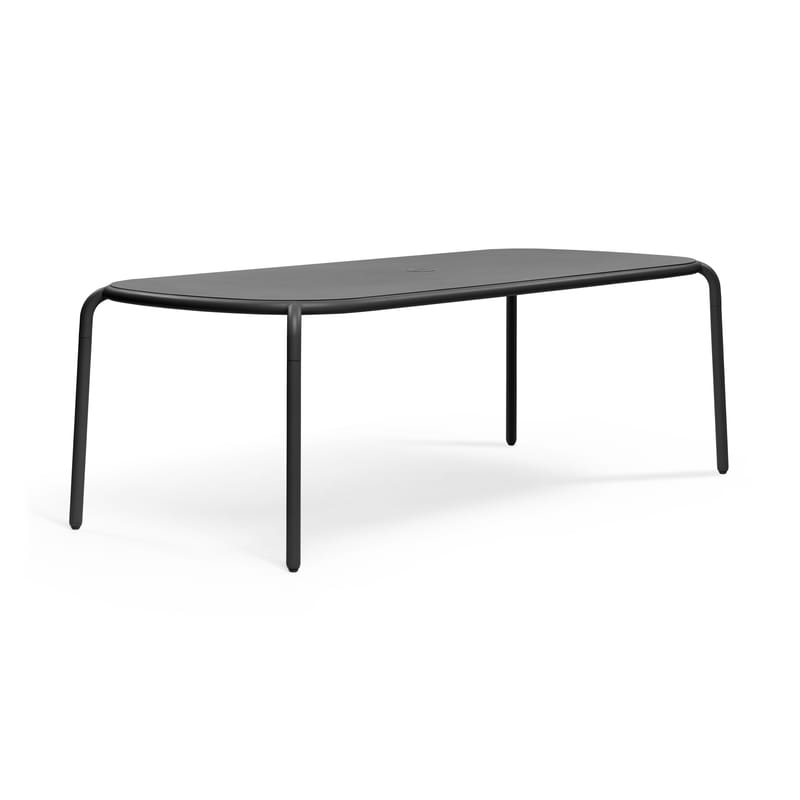 Jardin - Tables de jardin - Table rectangulaire Toní Tablo métal noir / 220 x 99 cm - Trou pour parasol - Fatboy - Table / Anthracite - Aluminium
