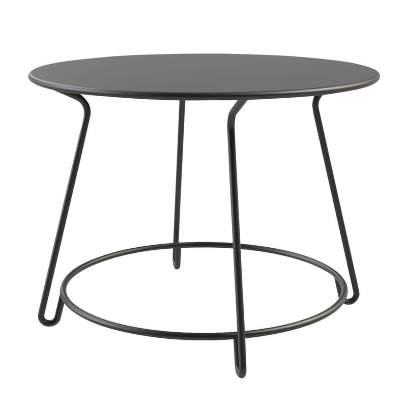 Jardin - Tables de jardin - Table ronde Huggy métal noir / Ø 100 cm - Aluminium - Maiori - Ø 100 cm / Carbone - Aluminium laqué époxy