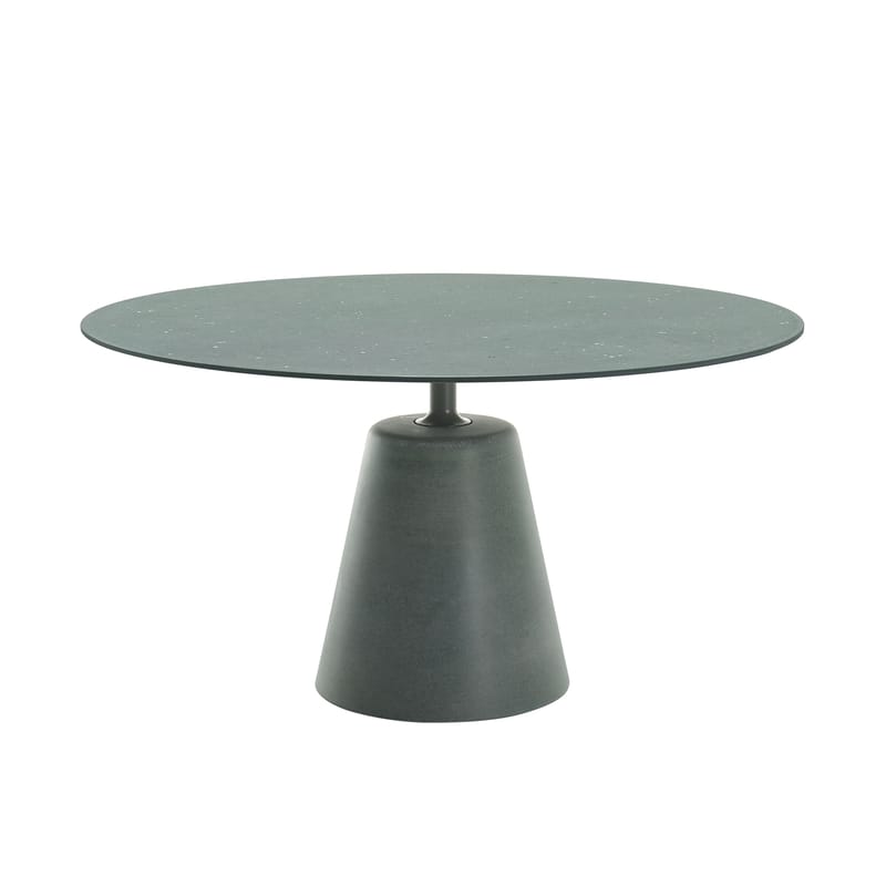 Jardin - Tables de jardin - Table ronde Rock OUTDOOR pierre vert / Ø 140 cm - Béton / Jean-Marie Massaud, 2014 - MDF Italia - Vert - Acier, Béton