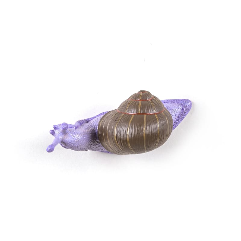 Möbel - Möbel für Kinder - Wandhaken Snail Slow plastikmaterial bunt / Schnecke - Kunstharz - Seletti - Violett & braun - Harz