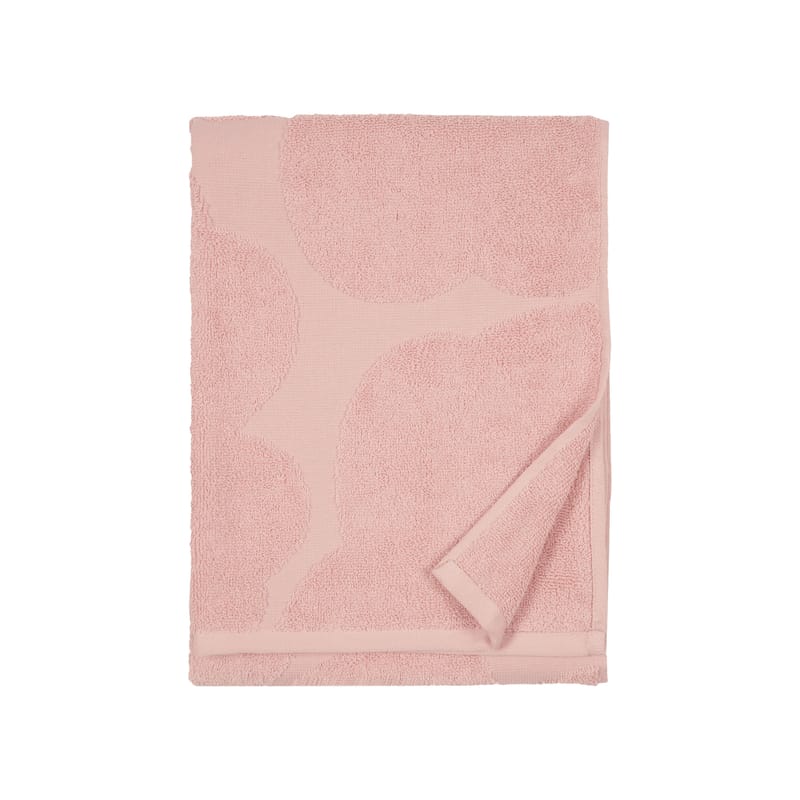 Trends - Kleine Preise - Badetuch Unikko textil rosa / 50 x 70 cm - Marimekko - Unikko / Rosa - Baumwollfrottee