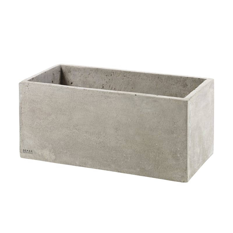 Décoration - Pots et plantes - Cache-pot Concrete Box pierre gris Rectangulaire / 29 x 14,5 cm / Pour console Herb - Serax - Rectangulaire / Ciment gris - Ciment