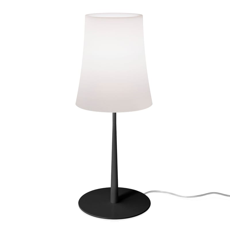Luminaire - Lampes de table - Lampe de table Birdie Easy Large plastique noir / H 62 cm - Foscarini - Noir - Aluminium laqué, Polycarbonate