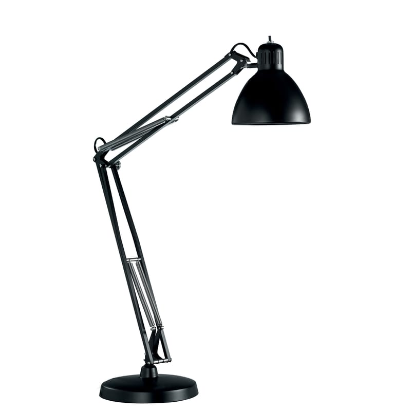 Luminaire - Lampes de table - Lampe de table Naska LED métal noir / Réédition 1933 - Fontana Arte - Noir - Acier laqué, Aluminium laqué