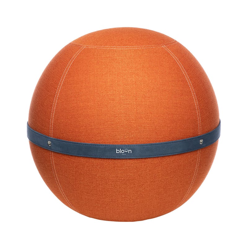 Mobilier - Poufs - Pouf Ballon Original XL tissu orange / Siège ergonomique - Ø 65 cm - BLOON PARIS - Orange - PVC, Tissu polyester