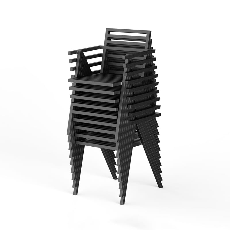 Black stackable shop dining chairs