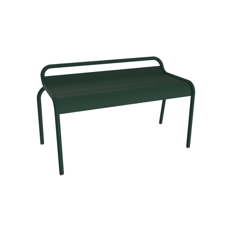 Möbel - Bänke - Stapelbare Bank Luxembourg metall grün / Kompakt - 2-Sitzer / L 90 cm - Fermob - Zederngrün - Aluminium