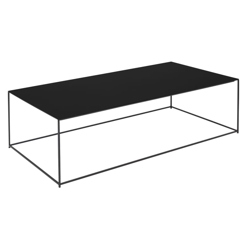 Mobilier - Tables basses - Table basse Slim Irony métal noir / 124 x 62 x H 34 cm - Zeus - Métal noir cuivré / Pied noir cuivré - Acier peint