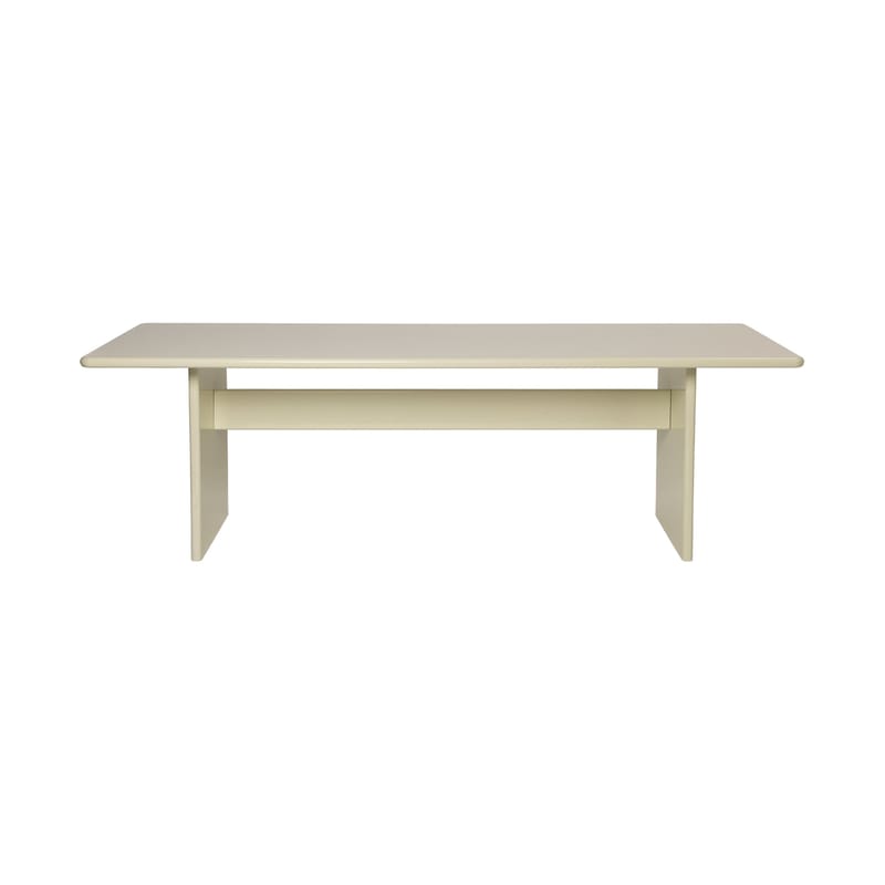 Mobilier - Tables - Table rectangulaire Rink Large bois beige / 240 x 90 cm - Ferm Living - Blanc coquille d\'œuf - MDF laqué