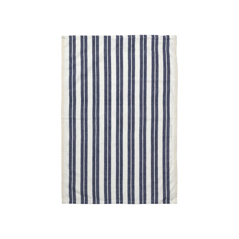 Table et cuisine - Tabliers et torchons   - Torchon Hale tissu blanc bleu / 50 x 70 cm - Ferm Living - Blanc & bleu - Cotton, Lin