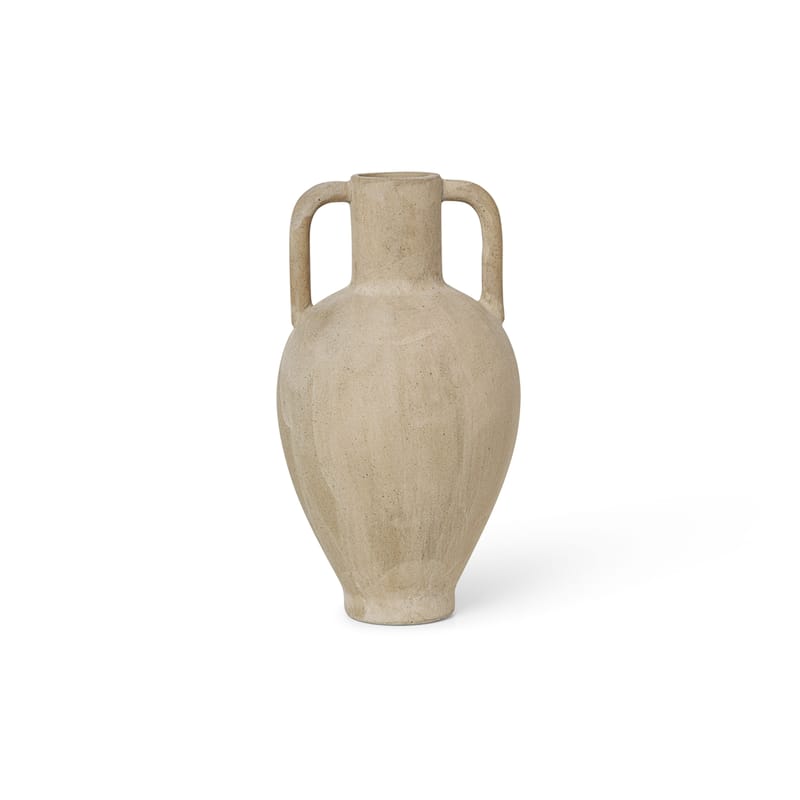 Décoration - Vases - Vase Ary Large céramique beige / Ø 6.4 x H 11.5 cm - Ferm Living - Large / Sable - Porcelaine émaillée
