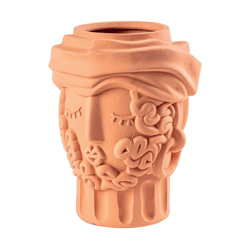 Décoration - Vases - Vase Magna Graecia - Man céramique orange / H 33 cm - Terre cuite - Seletti - Terracotta - Terre cuite