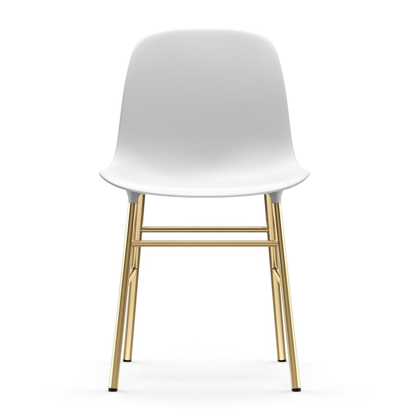 White and store brass chair
