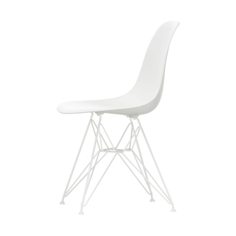 Mobilier - Chaises, fauteuils de salle à manger - Chaise DSR - Eames Plastic Side Chair plastique blanc / (1950) - Pieds blancs - Vitra - Blanc / Pieds blancs - Acier laqué époxy, Polypropylène