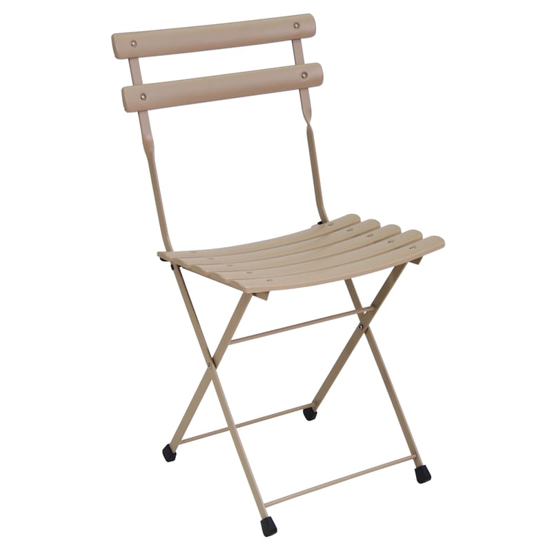Mobilier - Chaises, fauteuils de salle à manger - Chaise pliante Arc en Ciel métal gris beige - Emu - Tourterelle - Acier verni