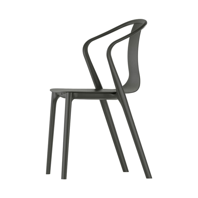 Mobilier - Chaises, fauteuils de salle à manger - Fauteuil Belleville bois naturel - Vitra - Frêne noir - Contreplaqué moulé, Polyamide