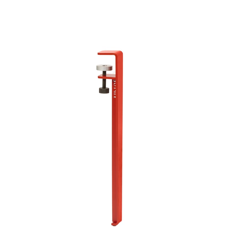Mobilier - Tables basses - Pied  métal rouge avec fixation étau / H 43 cm - Pour créer tables basse & banc - TIPTOE - Rouge Tomette - Acier thermolaqué
