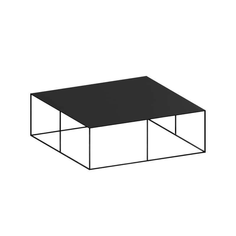 Mobilier - Tables basses - Table basse Slim Irony métal noir / 100 x 100 x H 34 cm - Zeus - Noir cuivré - Acier peint