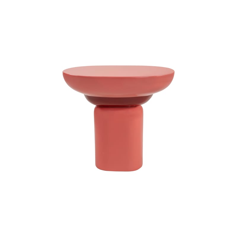 Mobilier - Tables basses - Table d’appoint Babka  rouge / 55 x 32 x H 50 cm - Fibre de verre - POPUS EDITIONS - Terracotta - Fibre de verre laquée