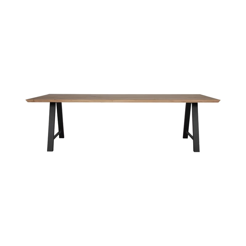 Mobilier - Tables - Table rectangulaire Albert bois naturel / 240 x 100 cm - Vincent Sheppard - Chêne / Pieds noirs - Acier thermolaqué, Chêne massif verni
