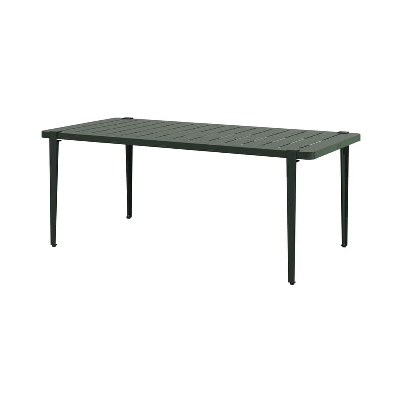 Jardin - Tables de jardin - Table rectangulaire Midi métal vert / 190 x 90 cm - 8 personnes - TIPTOE - Vert forêt - Acier thermolaqué