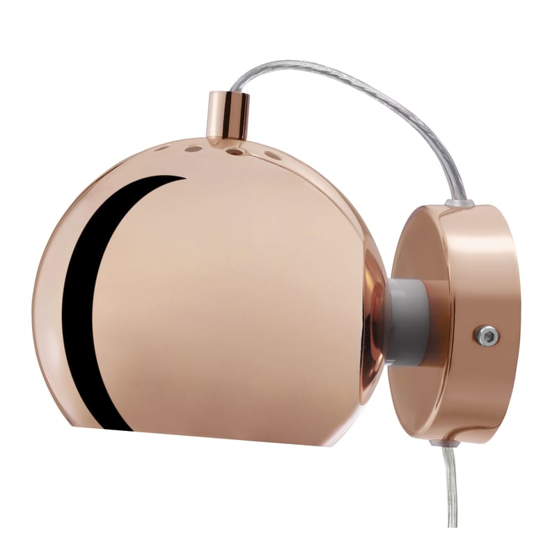 Lighting - Wall Lights - Ball Wall light with plug metal copper - Frandsen - Copper - Copper finish metal