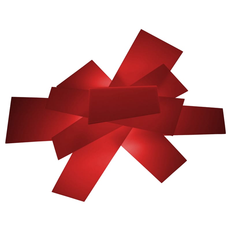 Luminaire - Appliques - Applique Big Bang plastique rouge / Plafonnier - Franzolini & Jimenez, 2005 - Foscarini - Rouge & blanc - Méthacrylate