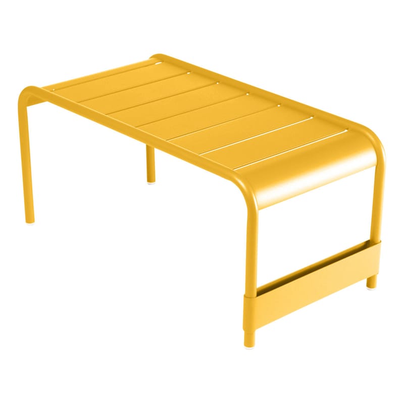 Mobilier - Tables basses - Banc Luxembourg métal jaune / Table basse - 86 x 43 x H 40 cm - Fermob - Miel texturé - Aluminium laqué