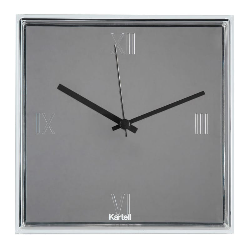 Décoration - Horloges  - Horloge murale Tic & Tac plastique métal / à poser ou suspendre - Philippe Starck, 2010 - Kartell - Chromé / Aiguilles noires - ABS, PMMA