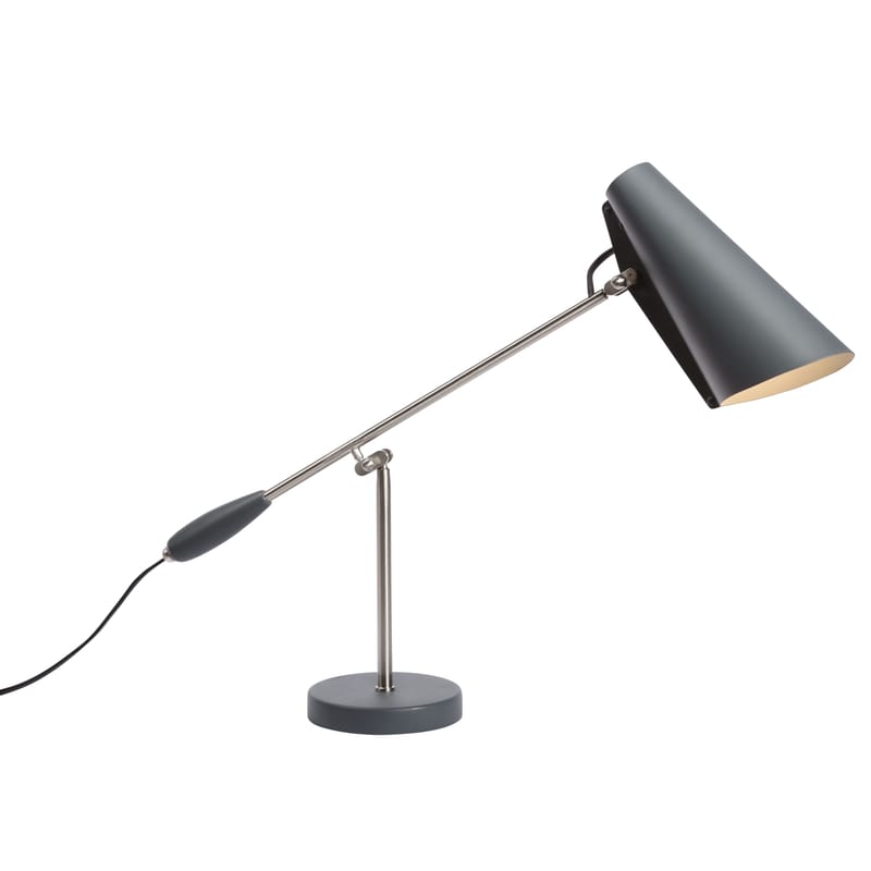 Illuminazione - Lampade da tavolo - Lampada da tavolo Birdy / Riedizione 1952 - Northern Lighting - Grigio / Braccio acciaio - Acciaio, alluminio verniciato