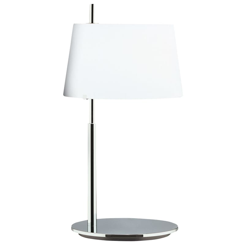 Luminaire - Lampes de table - Lampe de table Passion métal verre blanc - Fontana Arte - H 36 cm - Chrome - Laiton chromé, Verre soufflé