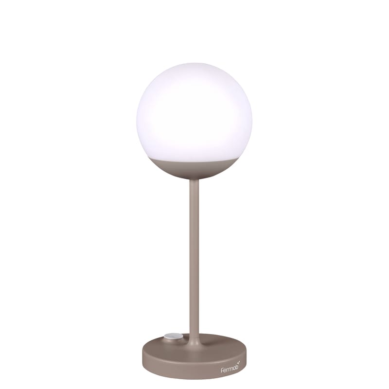 Luminaire - Luminaires d\'extérieur - Lampe extérieur sans fil rechargeable Mooon! LED métal plastique gris / H 41 cm - USB - Fermob - Muscade - Aluminium, Polyéthylène