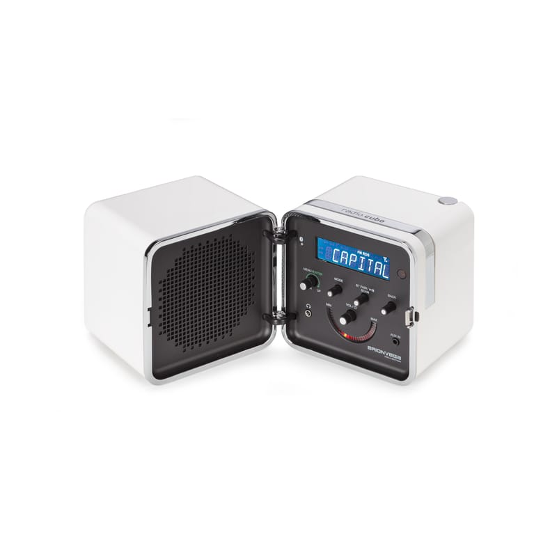 Décoration - High Tech - Radio portable Radio.Cubo 50 plastique blanc / Enceinte Bluetooth - 1964 - Brionvega - Blanc Neige - ABS