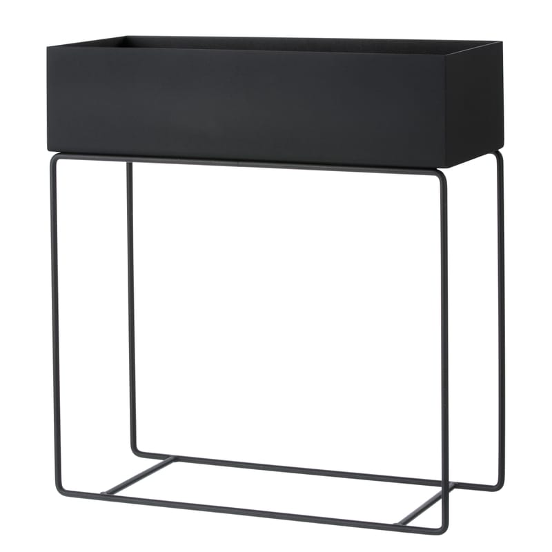 Furniture - Kids Furniture - Plant Box Standing flowerpot metal black W 60 x H 65 cm - Ferm Living - Black - Epoxy lacquered steel
