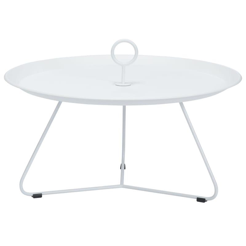 Mobilier - Tables basses - Table basse Eyelet Large métal blanc / Ø 70 x H 35 cm - Houe - Blanc - Métal laqué époxy