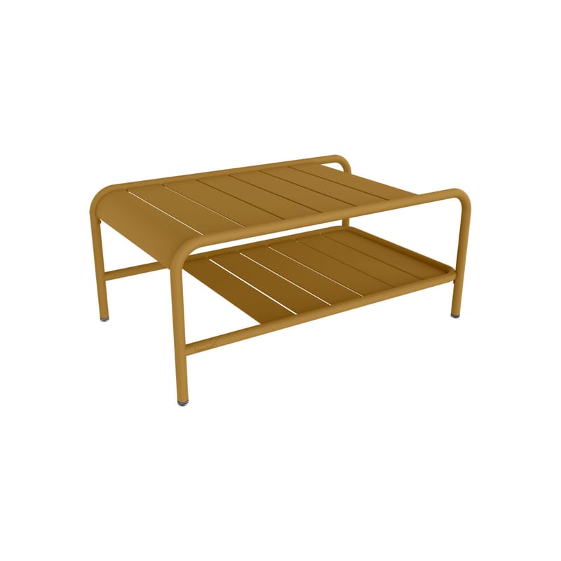 Mobilier - Tables basses - Table basse Luxembourg métal jaune / 90 x 55 x H 38 cm - Fermob - Pain d\'épices - Aluminium