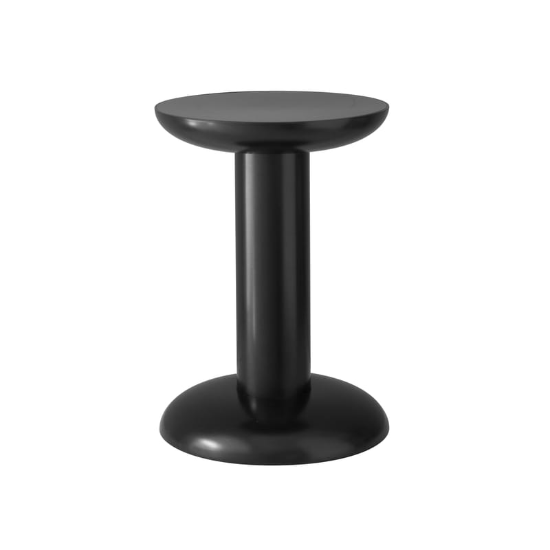 Mobilier - Tables basses - Table d\'appoint Thing métal noir / Tabouret - By George Sowden / Alu recyclé - raawii - Noir - Aluminium recyclé