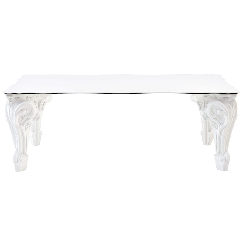 Jardin - Tables de jardin - Table rectangulaire Sir of Love verre plastique blanc / 110 x 200 cm - Design of Love by Slide - Blanc - Polyéthylène, Verre trempé