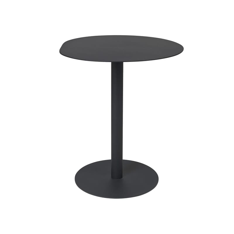 Jardin - Tables de jardin - Table ronde Pond Café OUTDOOR métal noir / Ø 64 cm - Forme asymétrique - Ferm Living - Noir - Acier galvanisé thermolaqué