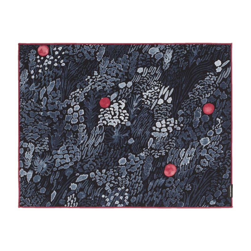 Weihnachtsgeschenke  - Top chef - Tisch-Set Kurjenmarja textil schwarz / 47 x 36 cm - Baumwolle - Marimekko - Kurjenmarja / Schwarz, blau - Baumwolle