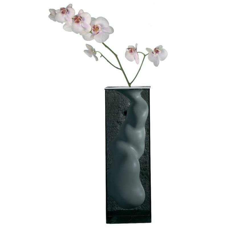 Décoration - Vases - Vase Angelo verre céramique blanc gris noir H 60 cm - Glas Italia - Verre fumé - Blanc - Céramique, Cristal trempé