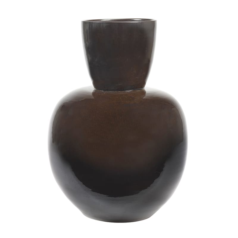 Décoration - Vases - Vase Pure Large céramique marron / Grès - Ø 38 x H 59 cm - Serax - H 59 cm / Brun foncé - Grès