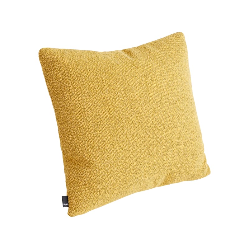 Décoration - Coussins - Coussin Texture tissu jaune / 50 x 50 cm - Hay - Jaune mimosa -  Plumes, Acrylique, Coton, Laine