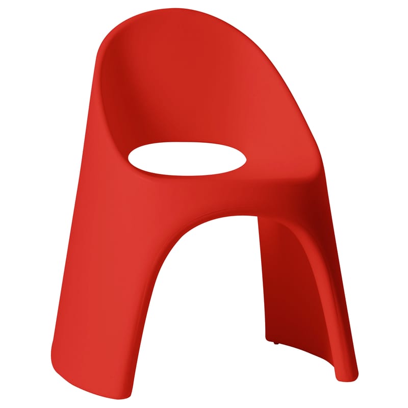 Mobilier - Chaises, fauteuils de salle à manger - Fauteuil empilable Amélie plastique rouge - Slide - Rouge - polyéthène recyclable