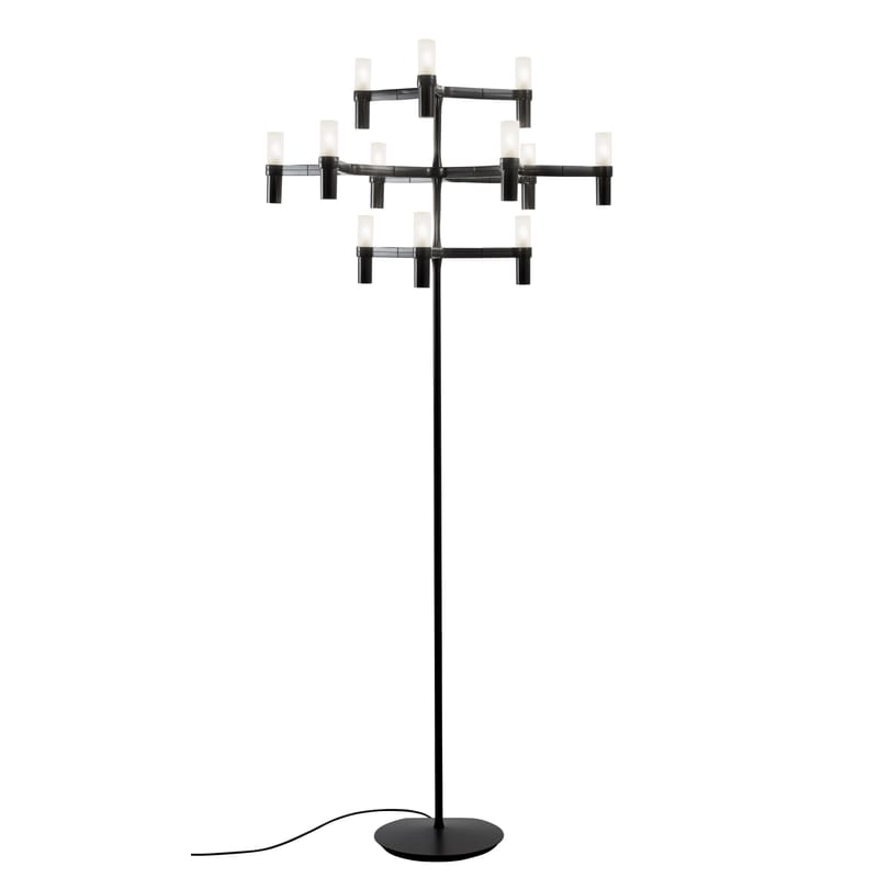 Luminaire - Lampadaires - Lampadaire Crown métal noir / H 180 cm - Nemo - Noir - Aluminium, Verre