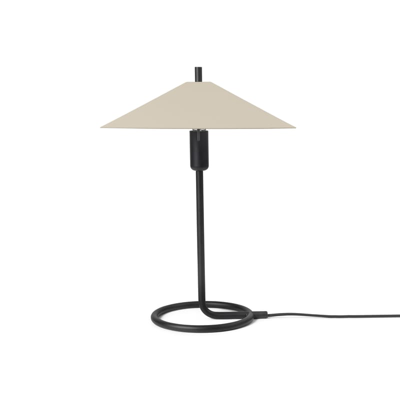 Luminaire - Lampes de table - Lampe de table Filo métal beige / Abat-jour carré - Ferm Living - Beige Cachemire - Fer